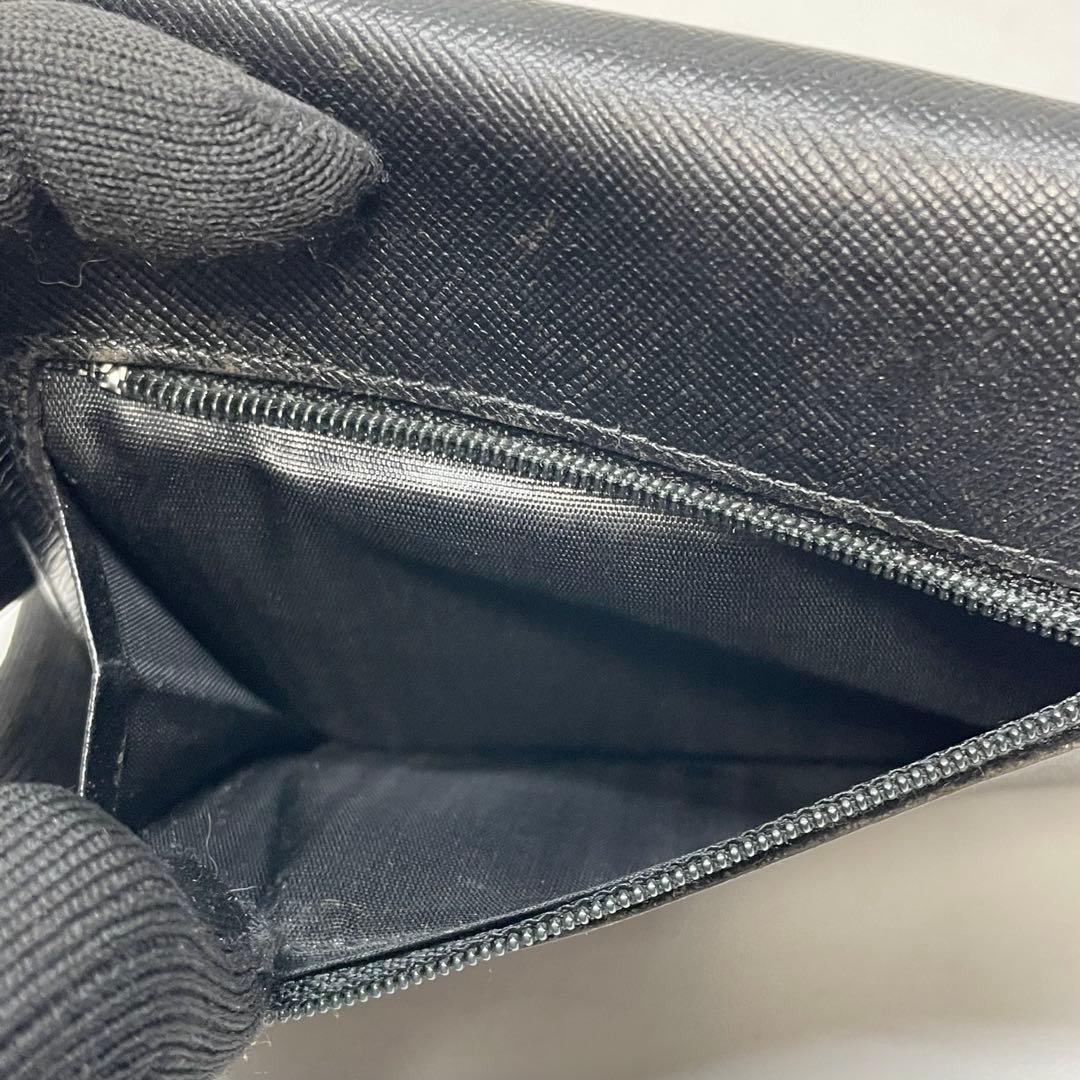 2866 PRADA プラダ 三つ折り財布 ブラック トライアングルロゴ