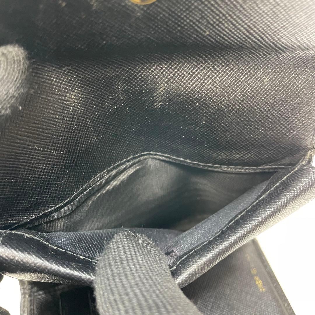 2866 PRADA プラダ 三つ折り財布 ブラック トライアングルロゴ