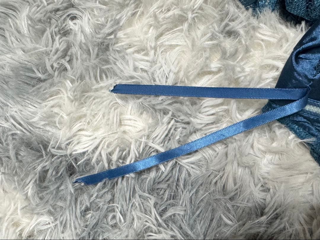 Robe de Fleurs Glossy ティールブルー ミニドレス M