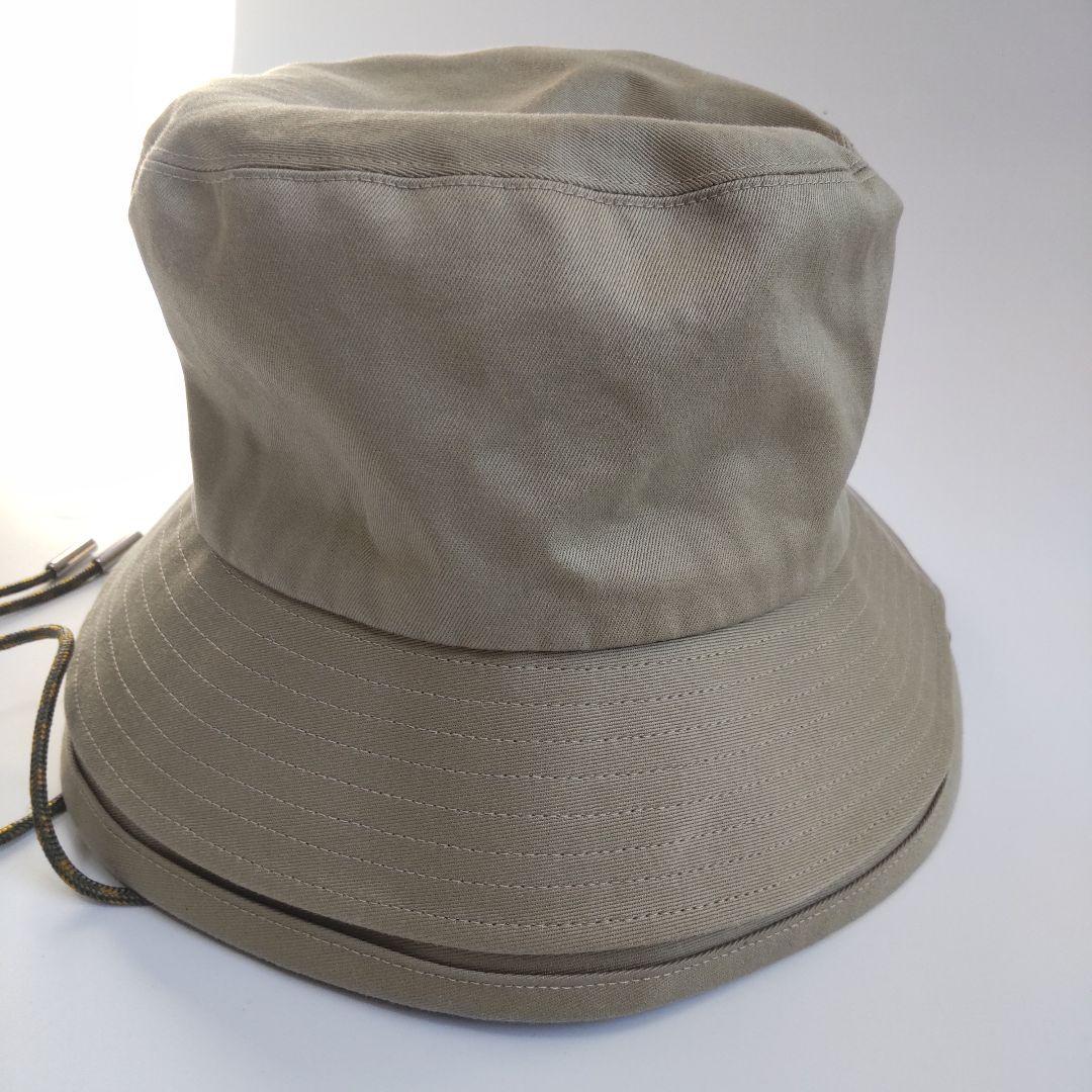美品 22SS サカイ サファリハット ダブルブリム ベージュ ロゴ刺繍 1