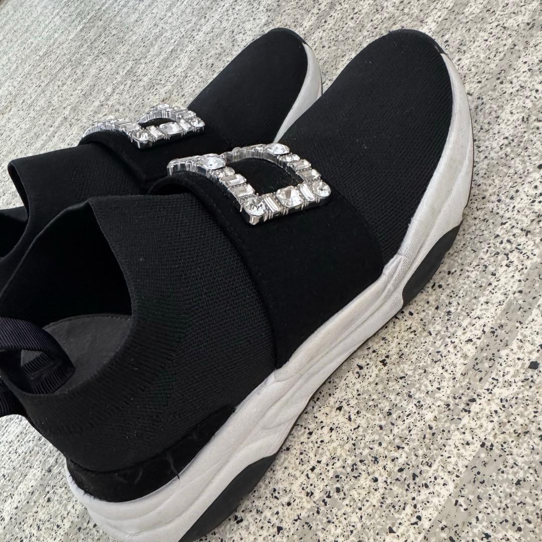 ぬ*ん様 +diana プラスダイアナ クリスタルバックル ニットソックススニー