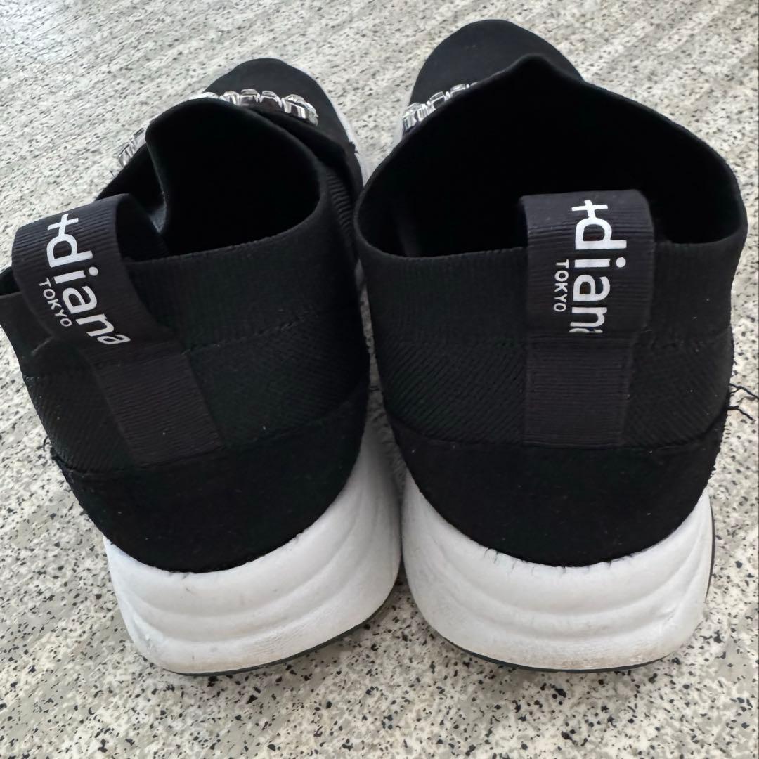 ぬ*ん様 +diana プラスダイアナ クリスタルバックル ニットソックススニー