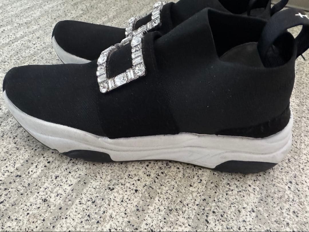 ぬ*ん様 +diana プラスダイアナ クリスタルバックル ニットソックススニー