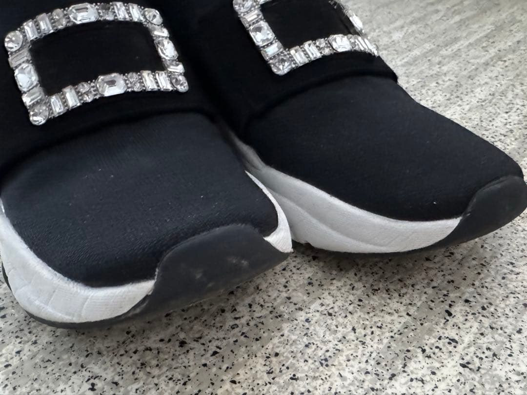 ぬ*ん様 +diana プラスダイアナ クリスタルバックル ニットソックススニー