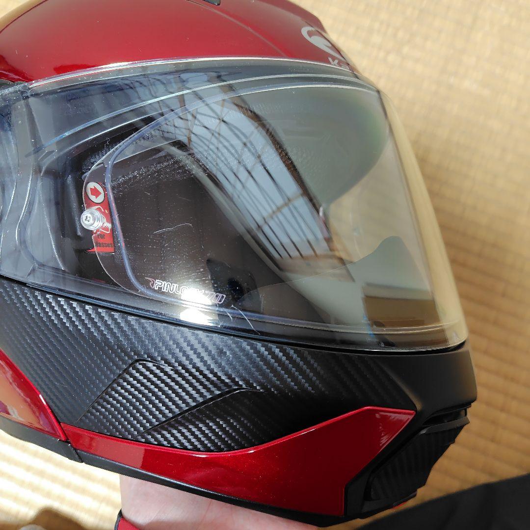 OGK KABUTO RYUKI シャイニーレッド Lサイズ ピンロック付き