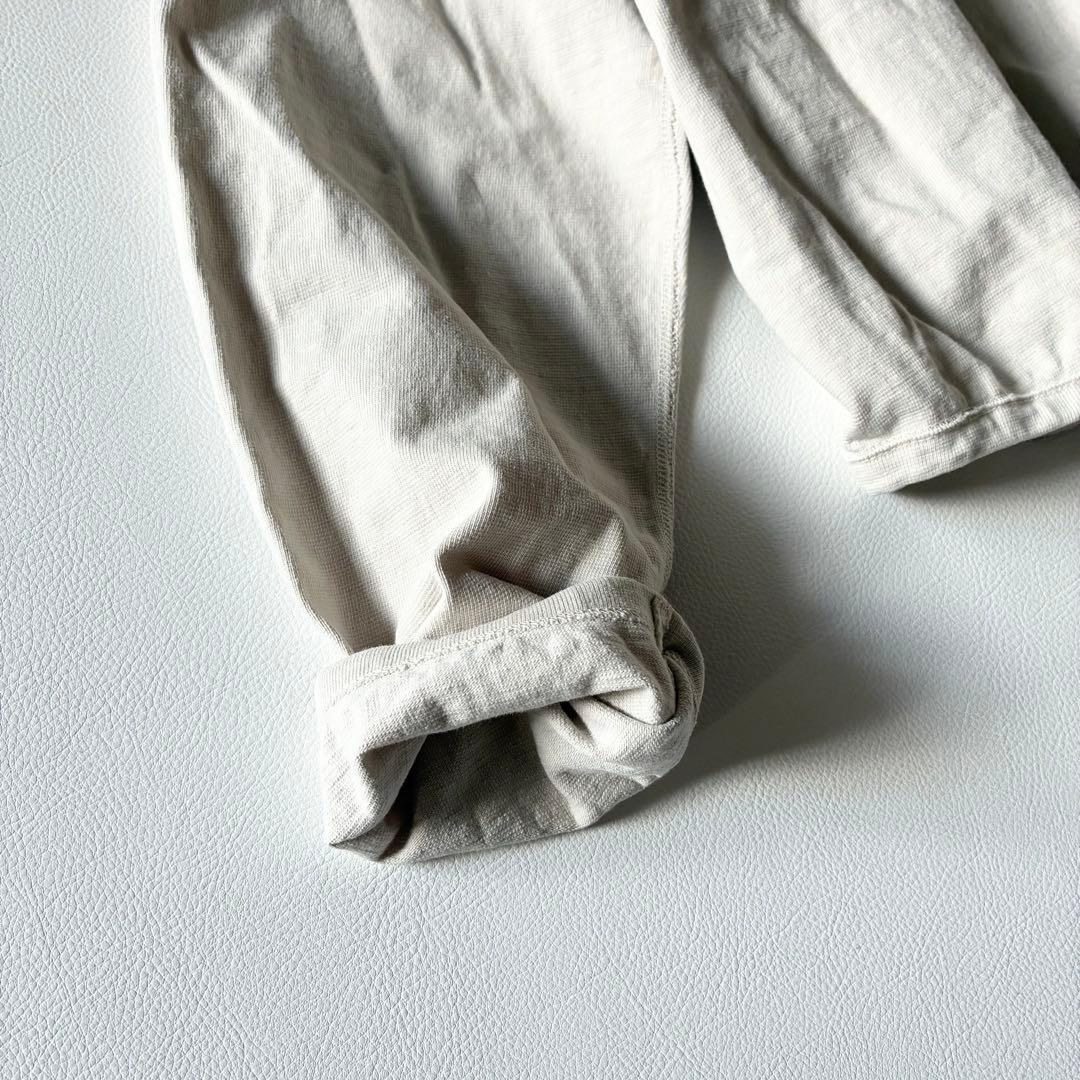 45R　現行　でこぼこ天竺の908アウターTシャツ　刺繍入　アンティークホワイト