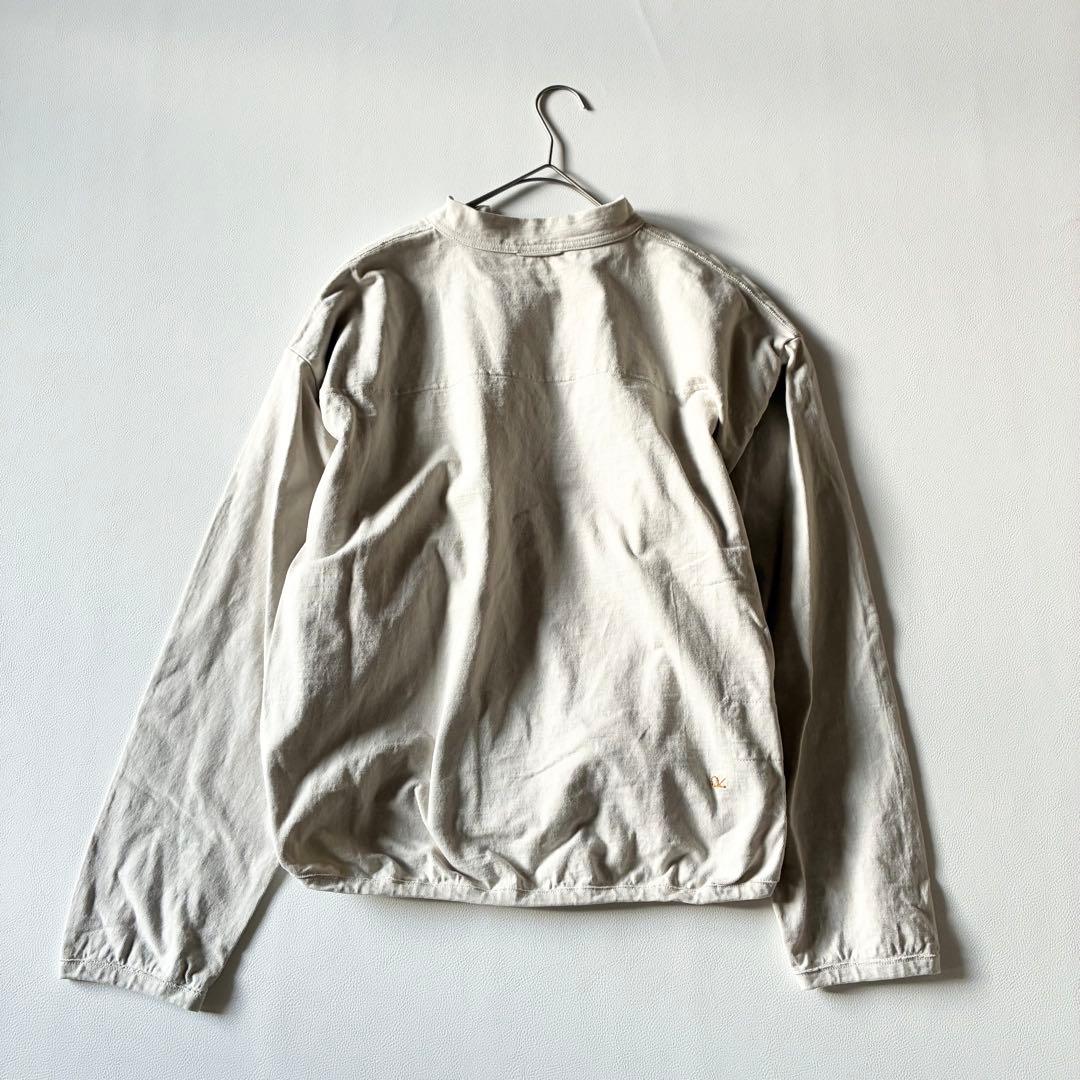 45R　現行　でこぼこ天竺の908アウターTシャツ　刺繍入　アンティークホワイト