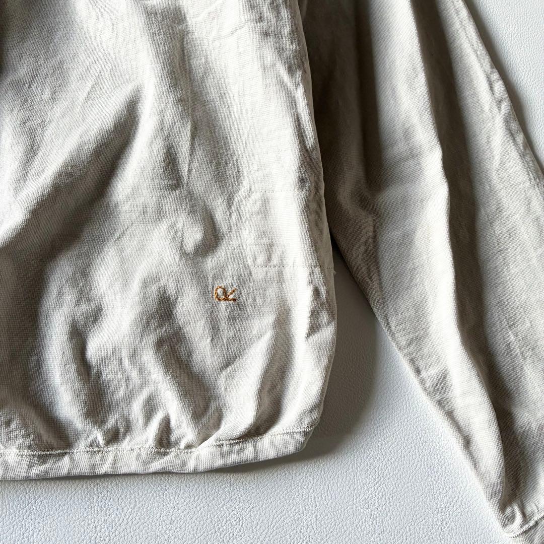 45R　現行　でこぼこ天竺の908アウターTシャツ　刺繍入　アンティークホワイト