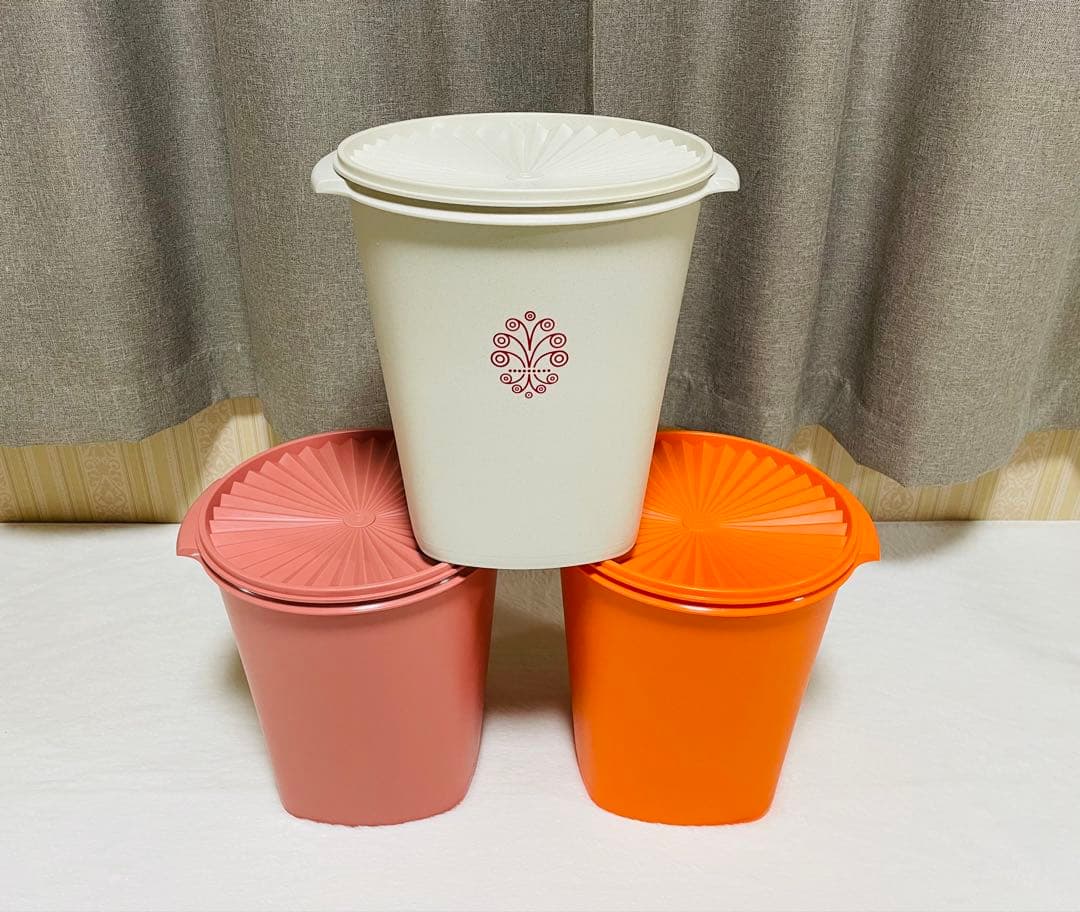 3個セット/タッパーウェア/マキシクイーンデコレーター/白/ピンク/オレンジ