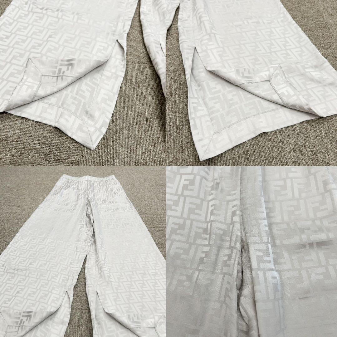 FENDI フェンディ　ズッカ　23年　シルク　パンツ　３８　M　グレー