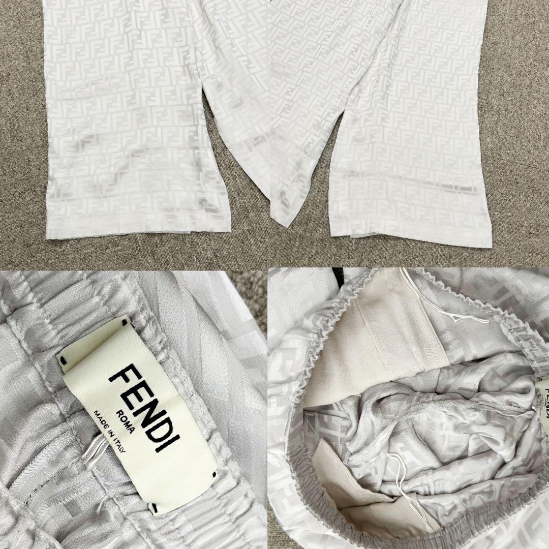 FENDI フェンディ　ズッカ　23年　シルク　パンツ　３８　M　グレー