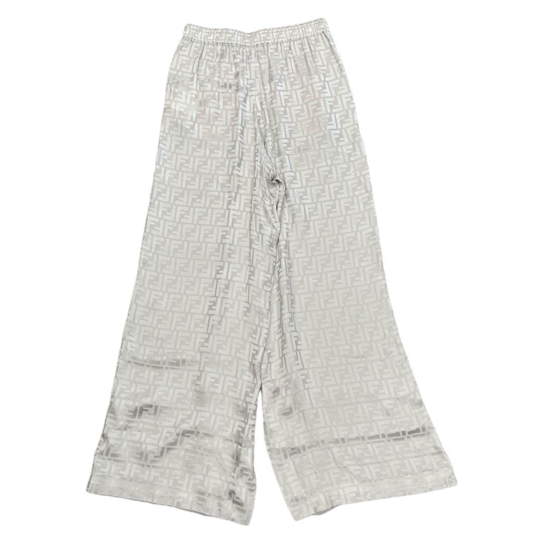FENDI フェンディ　ズッカ　23年　シルク　パンツ　３８　M　グレー