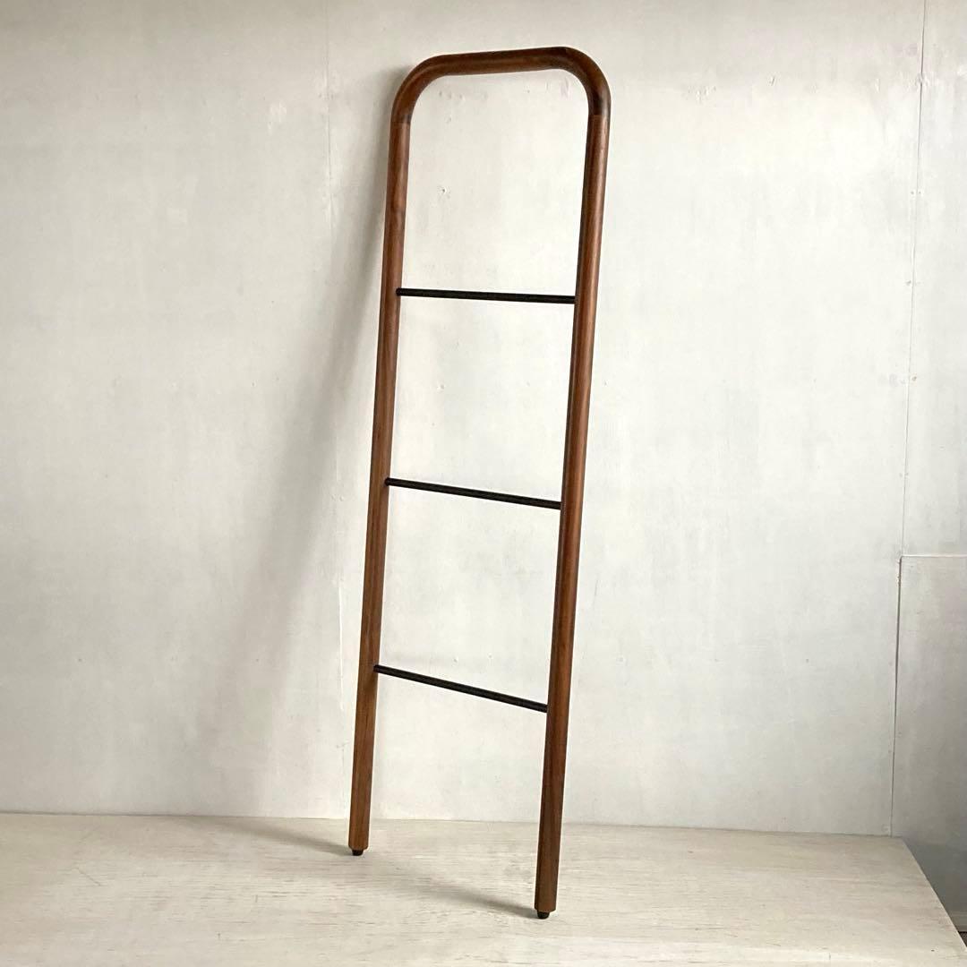 古い木製 ウォールナット×アイアン ハンガーラック ラダーハンガー タオル掛け