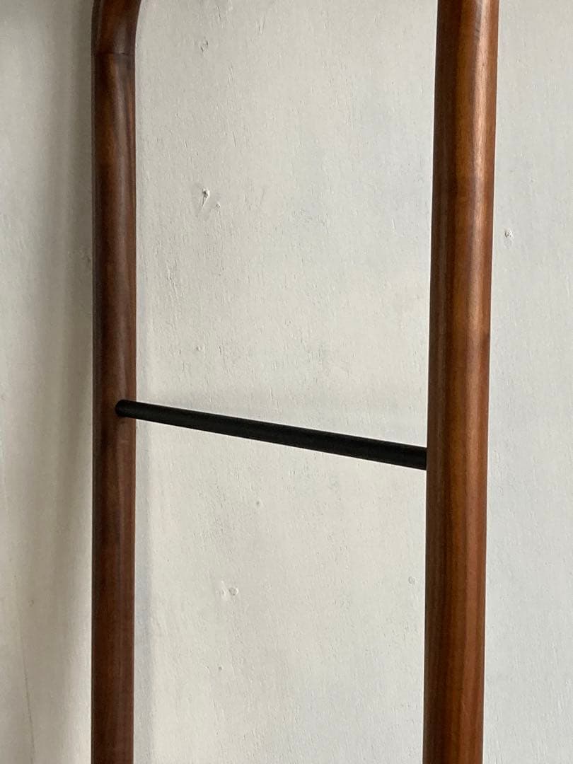 古い木製 ウォールナット×アイアン ハンガーラック ラダーハンガー タオル掛け