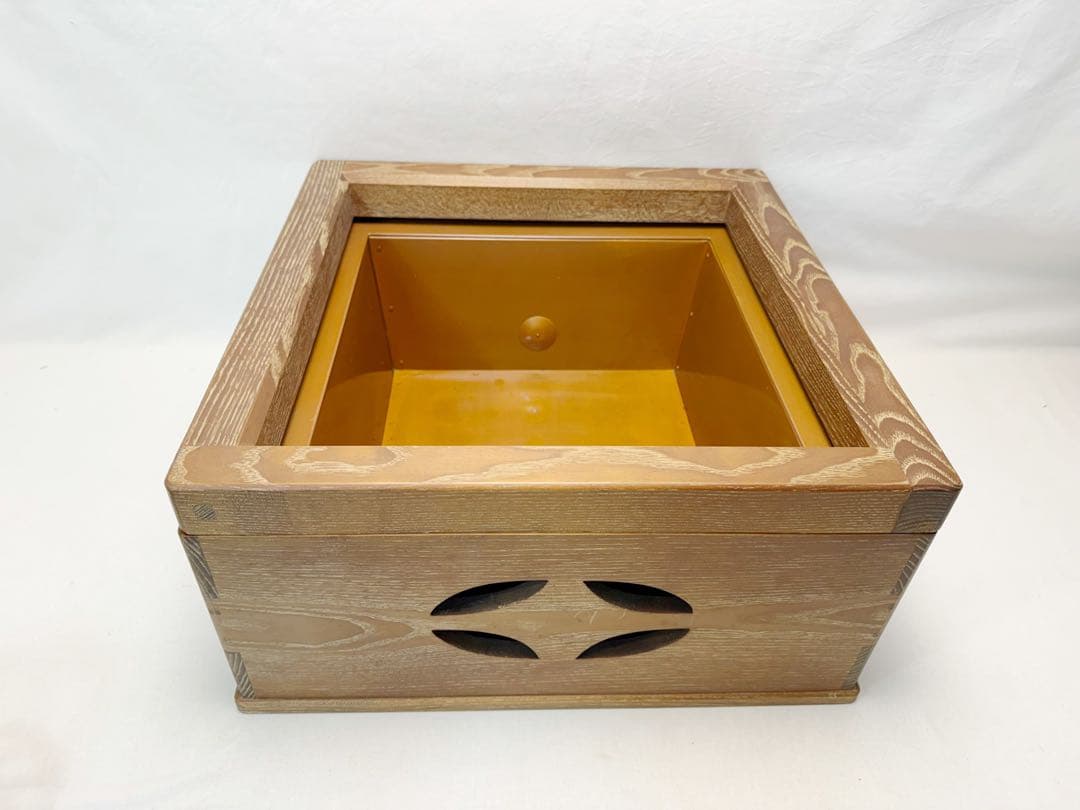 未使用 茶道具 桑 置炉 磨入子 炉.置炉用炭型電熱器 2点セット 元箱