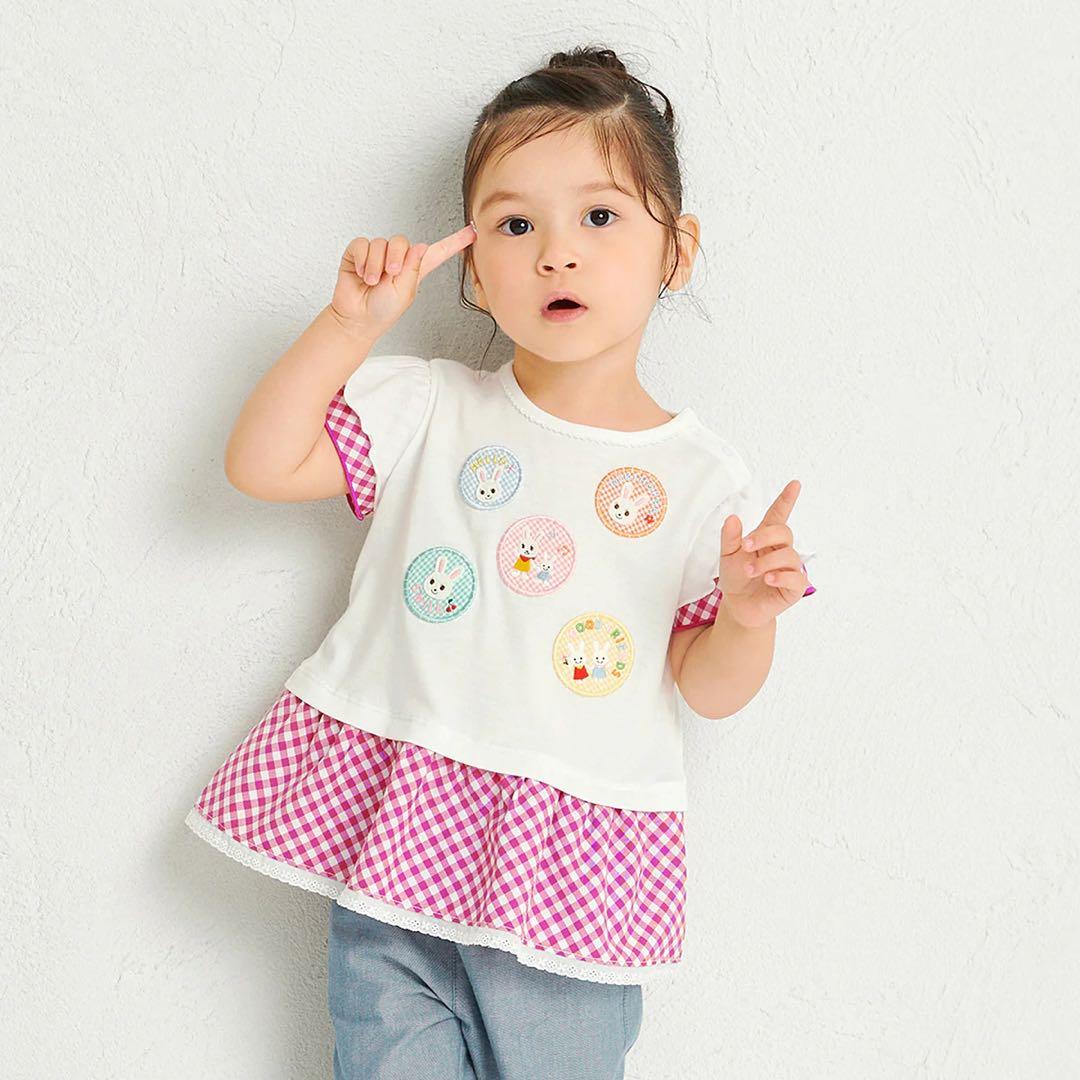 ミキハウス miki HOUSE 半袖 Tシャツ チェック90㎝　今期