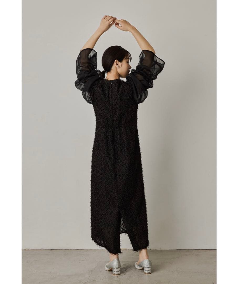 【sssy】niana デザインスリーブシャギードレス