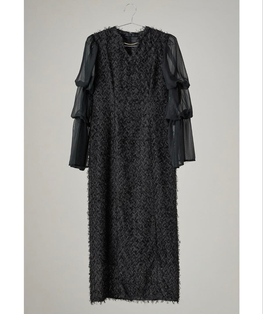 【sssy】niana デザインスリーブシャギードレス