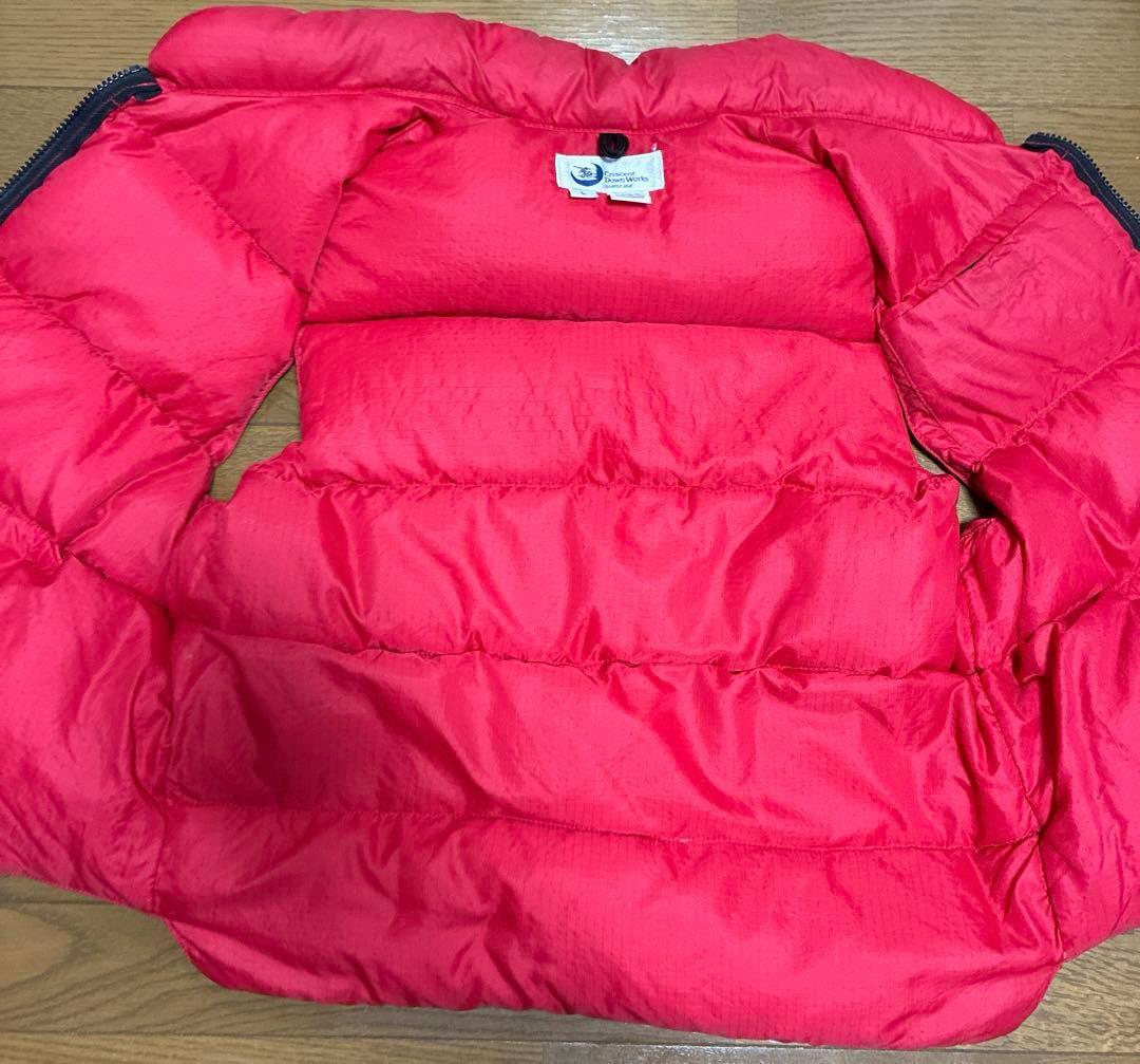 クレセントダウンワークス リップストップダウンベスト レッド Lジップアップ