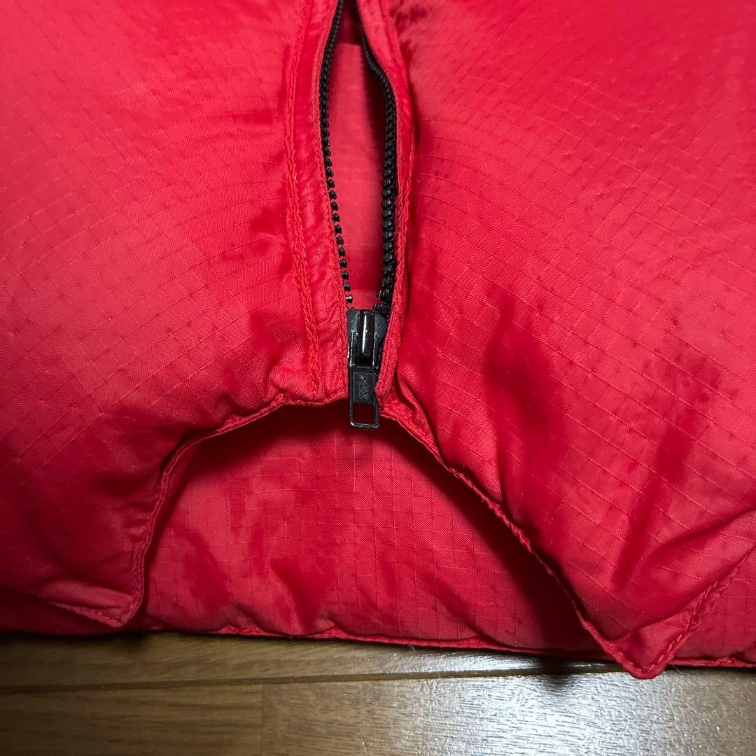 クレセントダウンワークス リップストップダウンベスト レッド Lジップアップ
