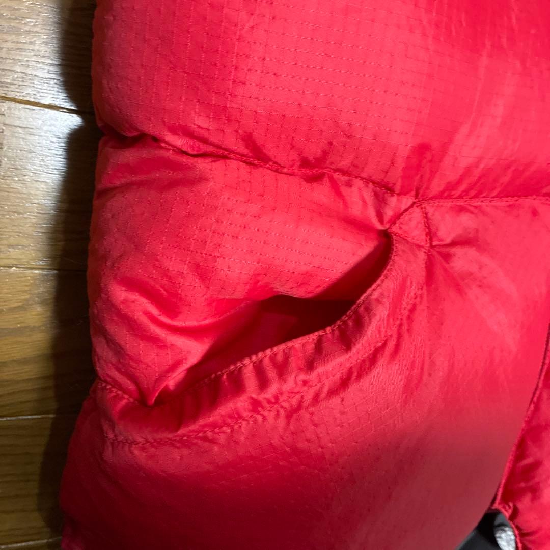 クレセントダウンワークス リップストップダウンベスト レッド Lジップアップ