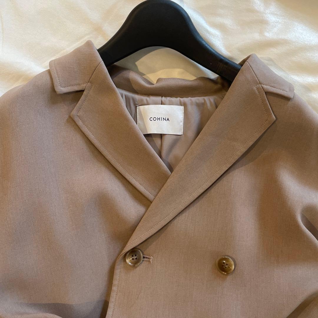 COHINA とろみトレンチコート　グレージュ