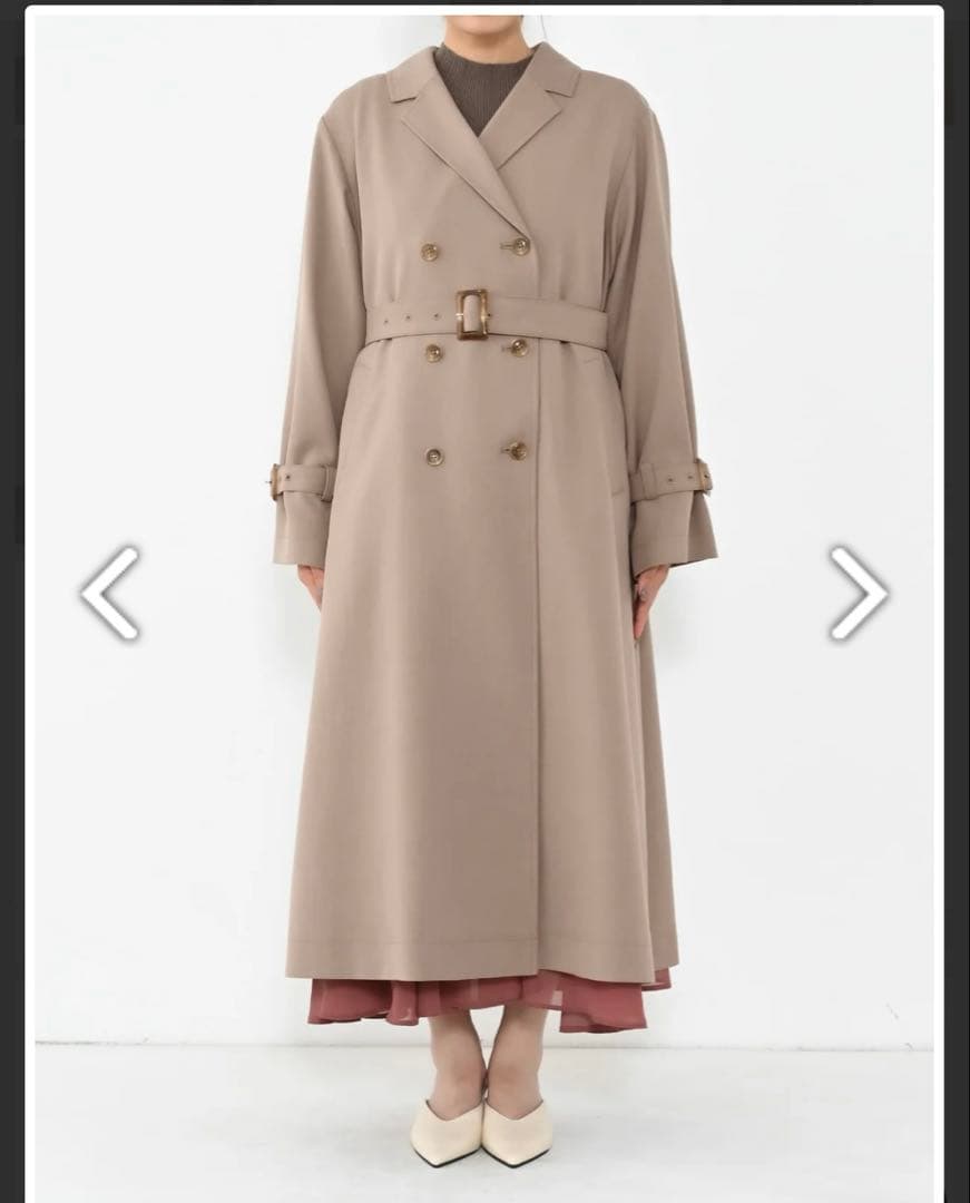 COHINA とろみトレンチコート　グレージュ