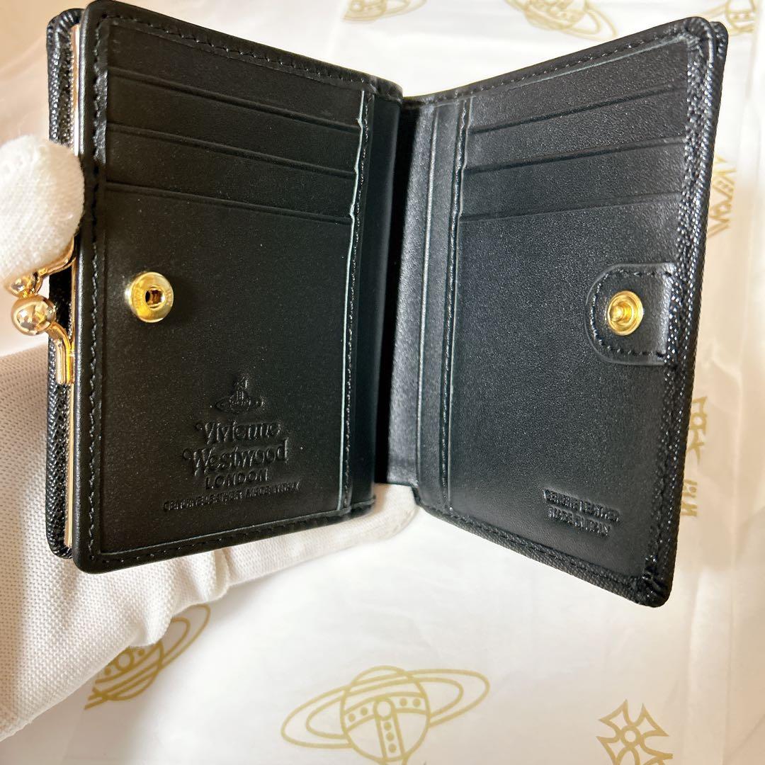 Vivienne Westwood ブラック二つ折り財布　がま口