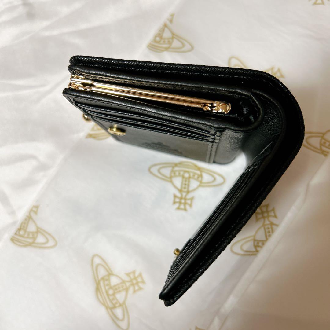 Vivienne Westwood ブラック二つ折り財布　がま口