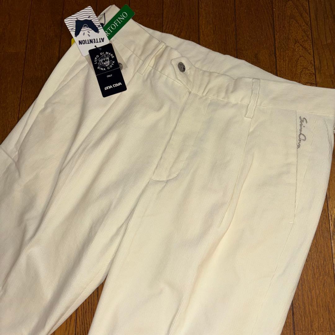 新品、シナコバ　SINA COVA、パンツ、コーデュロイ、L 84、ホワイト、白
