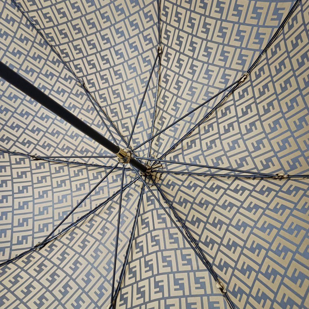 美品FENDI フェンディズッカ FF 高級 傘 ブラウン ゴールド イタリア製