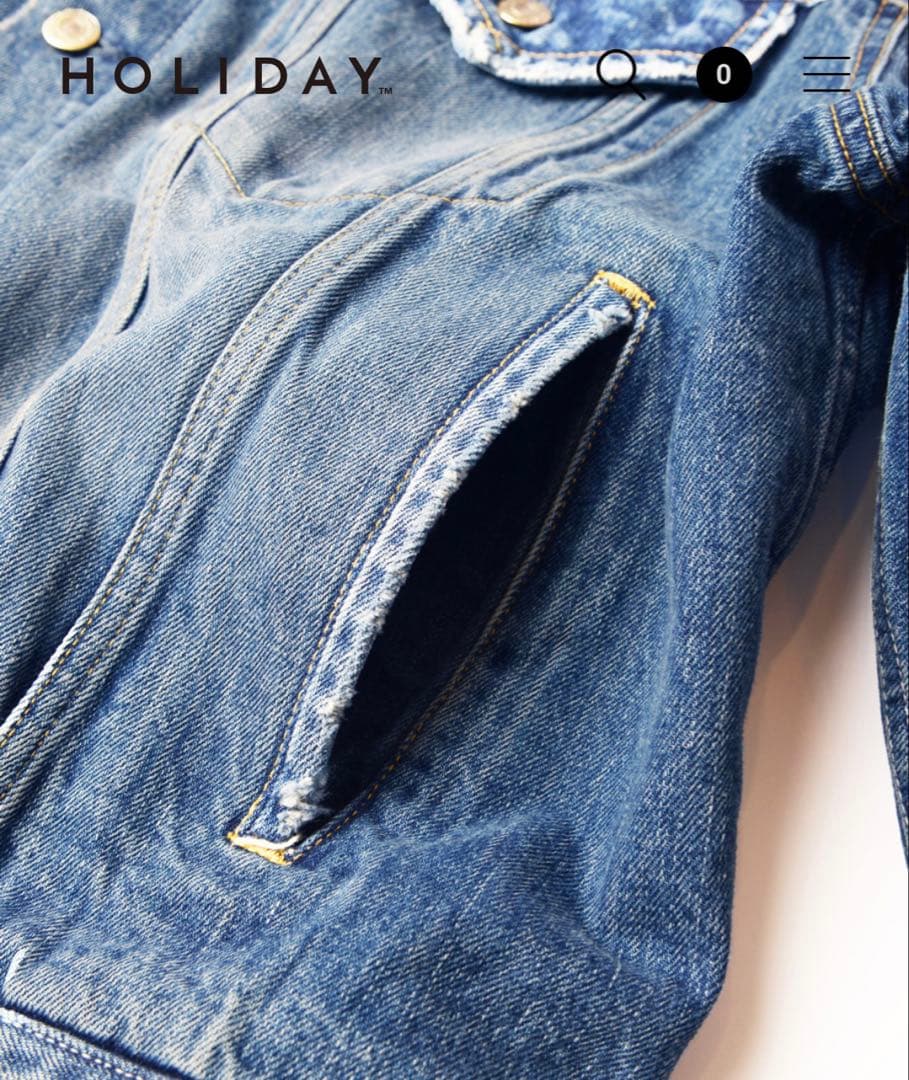 新品未使用 HOLIDAY DAMAGE DENIM PUFF JACKET