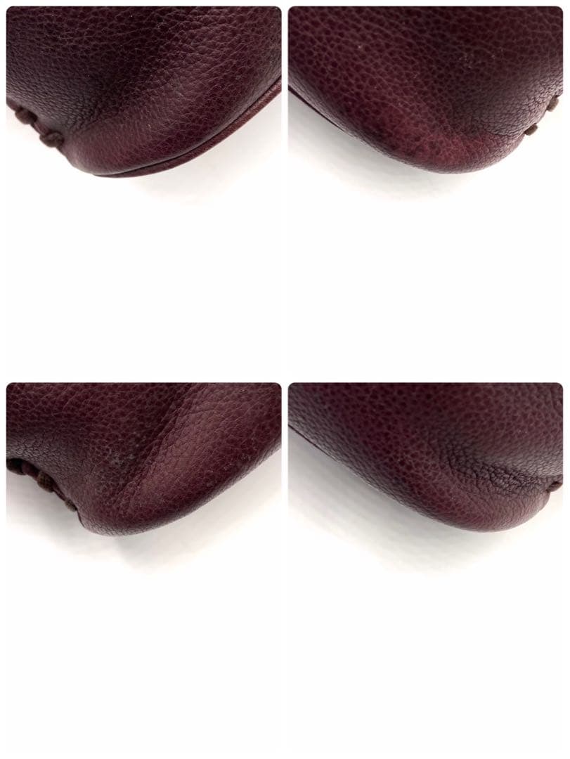 YSL トートバッグ 編み込み レザー ボルドー 肩掛け A4 レディース