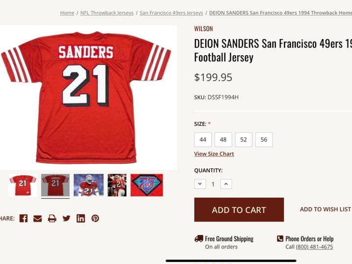 その他 DEION SANDERS 49ers #21