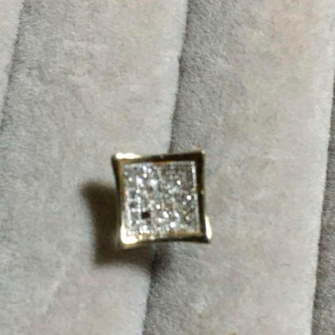 AVALANCHE14k ダイヤモンドスクエアピアス ➕k14wgダイヤピアス