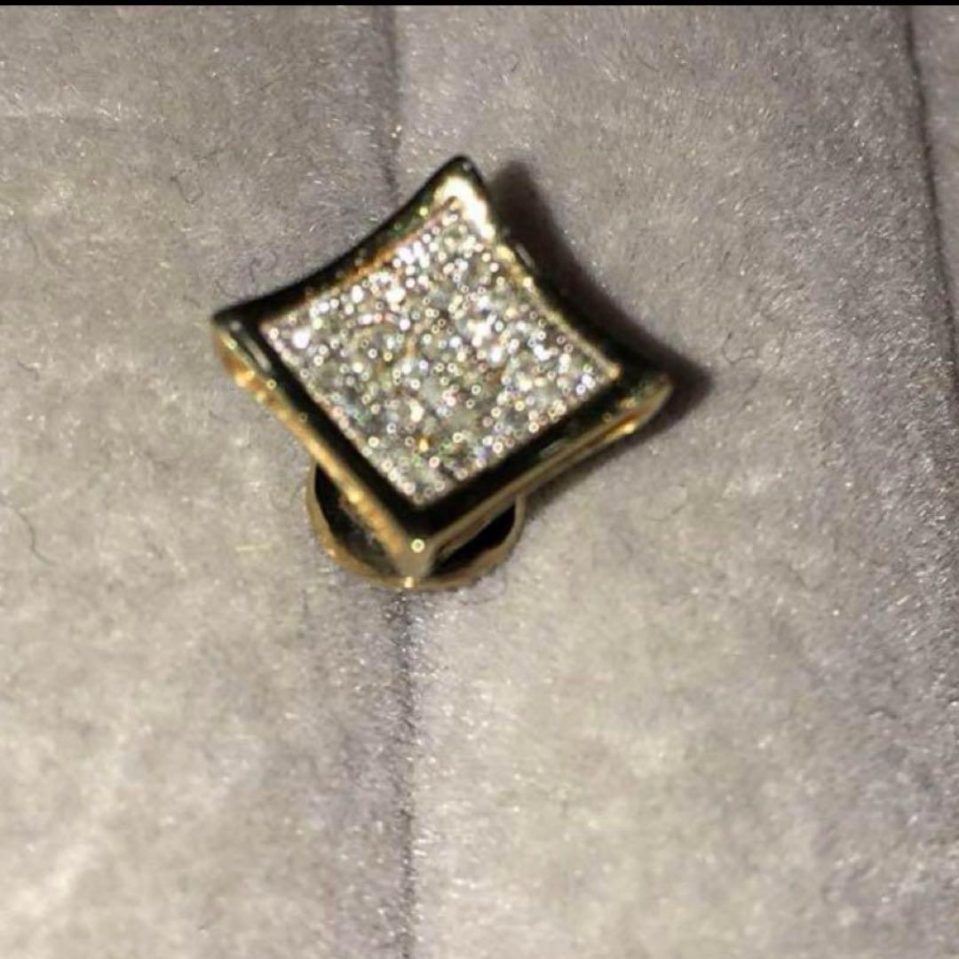 AVALANCHE14k ダイヤモンドスクエアピアス ➕k14wgダイヤピアス