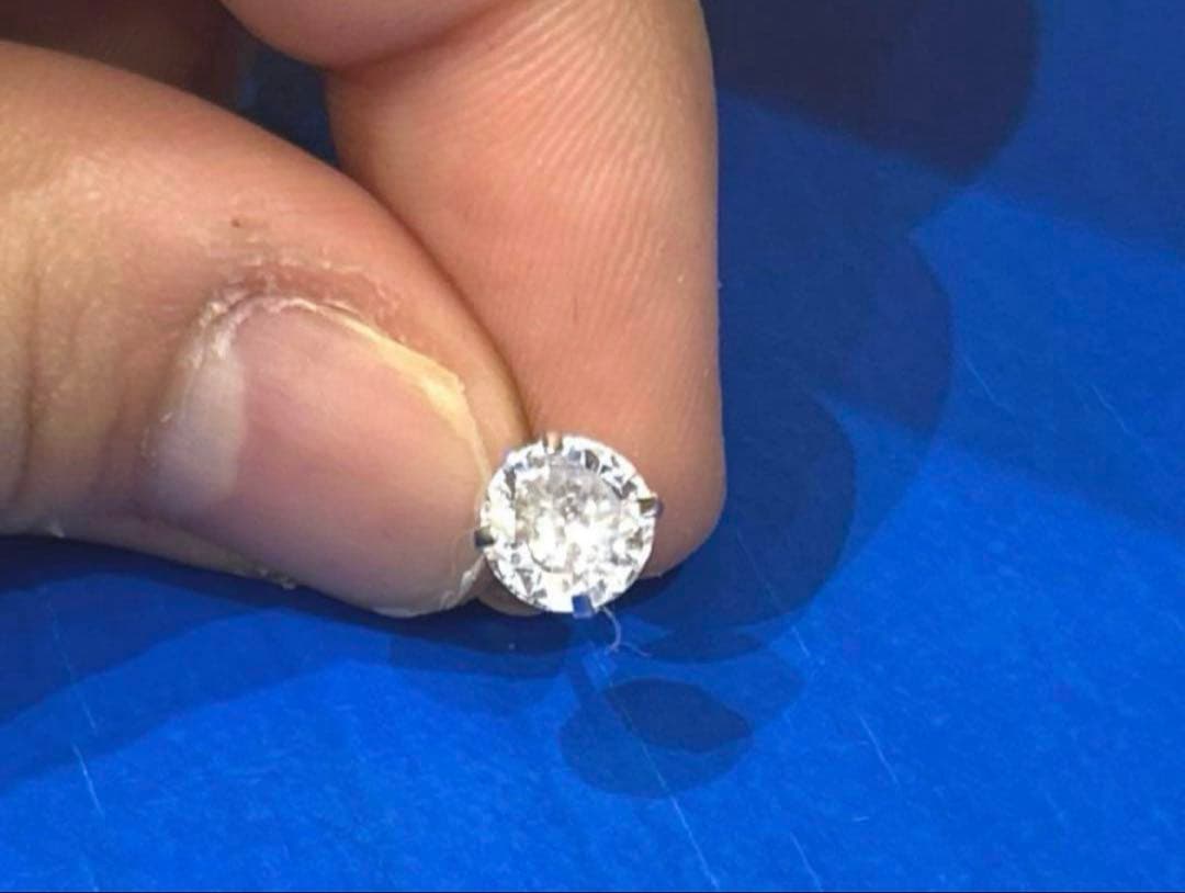 AVALANCHE14k ダイヤモンドスクエアピアス ➕k14wgダイヤピアス