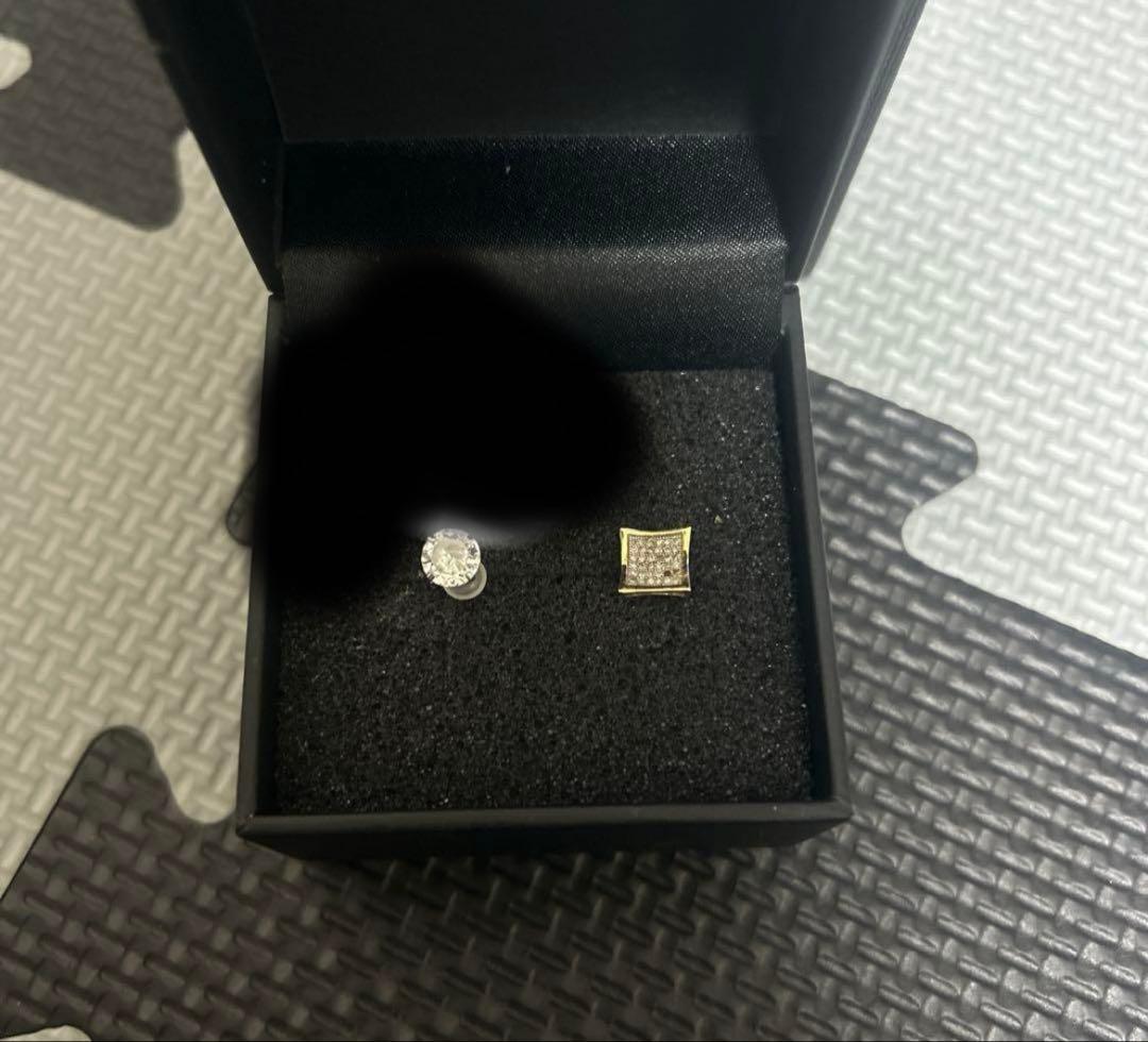 AVALANCHE14k ダイヤモンドスクエアピアス ➕k14wgダイヤピアス