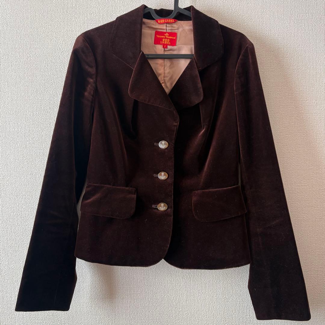【希少】Vivienne Westwood テーラードジャケット 茶色 ベロア