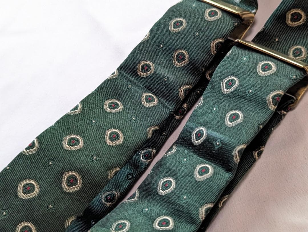 ポロラルフローレン ヴィンテージ アメリカ製シルクサスペンダー グリーン