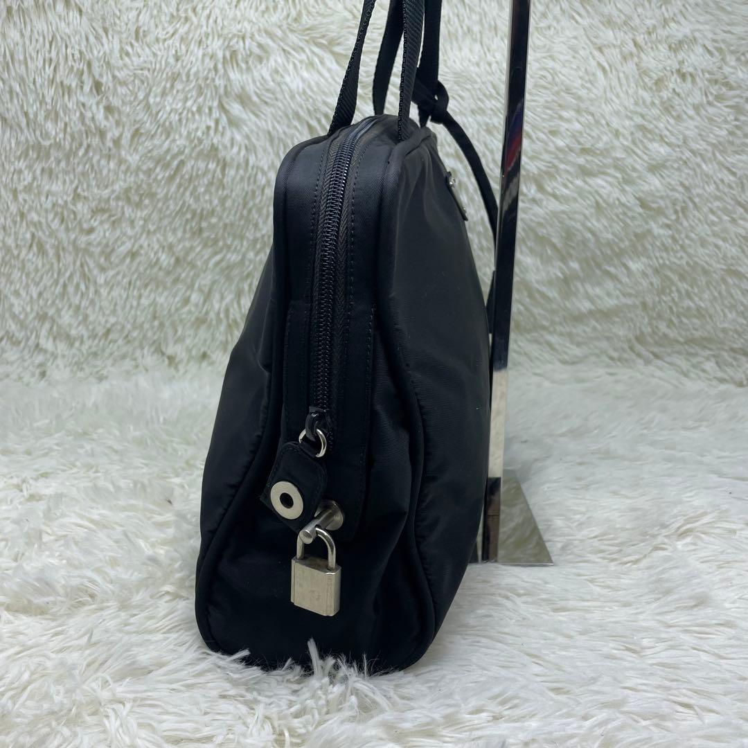 PRADA プラダ ハンドバッグ ナイロン 三角ロゴ ボーリングバッグ 鍵付き