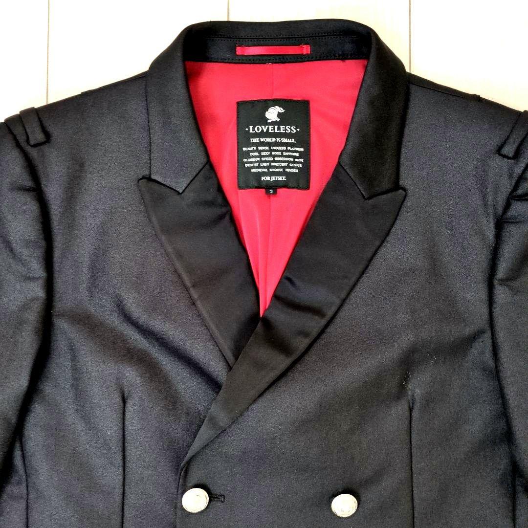 LOVELESS セットアップ　銀ボタン　ダブル　ストレッチ　黒　S　美品