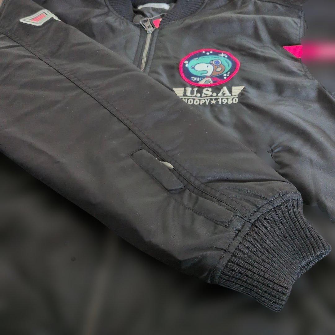 【新品】スヌーピー MA-1 フライトジャケット 黒 L メンズ アストロ