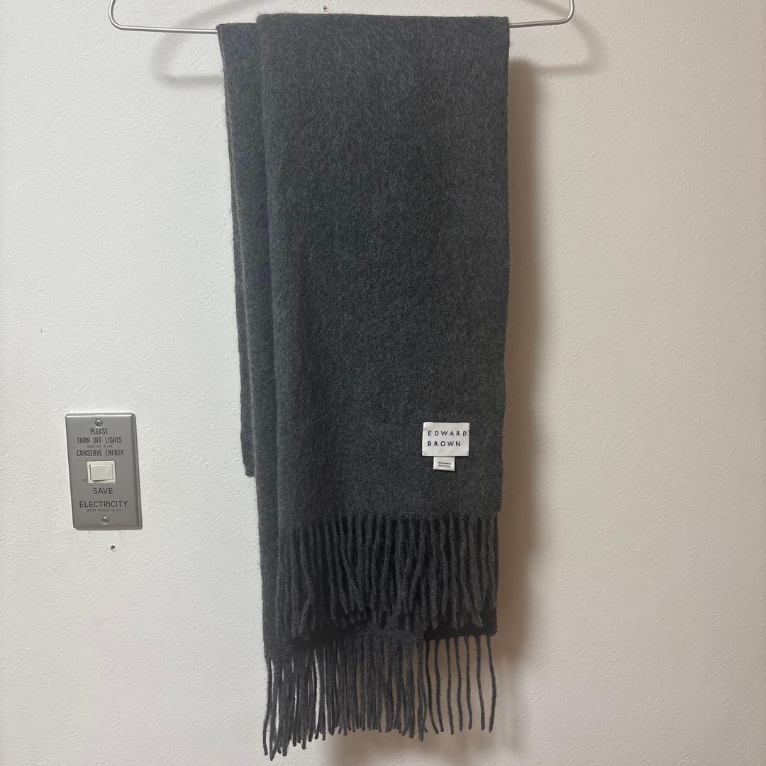 EDWARD BROWN カシミヤストール ダークグレー DARK GREY