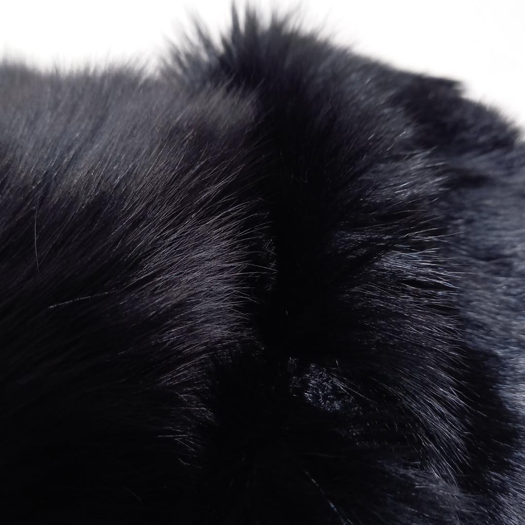 豪華✨リアルレザー＆リアルファー ベルテッドコート ゴートレザー ブラック