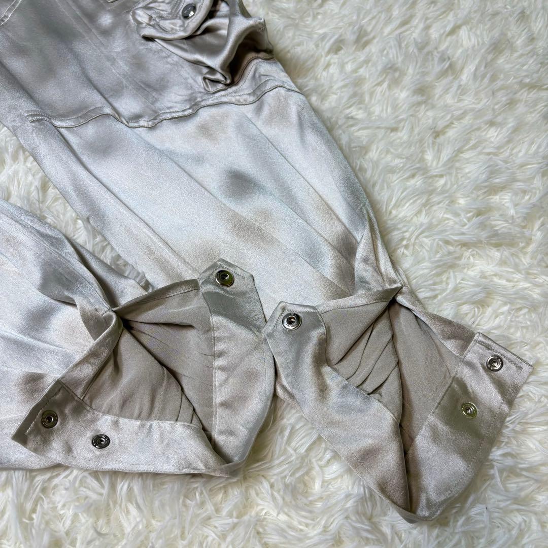 超希少 ラルフローレン ブラックレーベル シルク 絹　カーゴパンツ シルバー