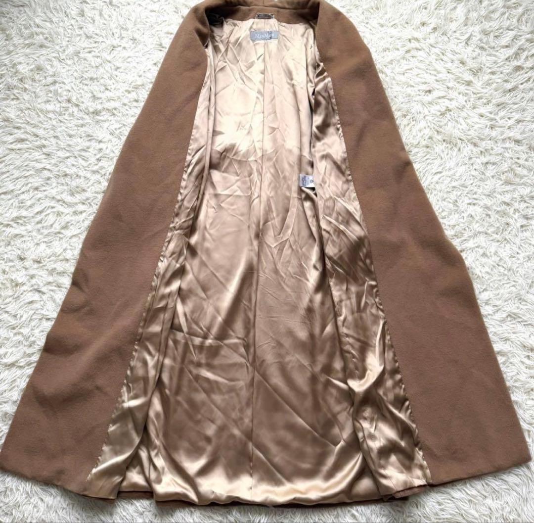 極美品 Max Mara ピュアウール リアルト ロングコート キャメル ベルト