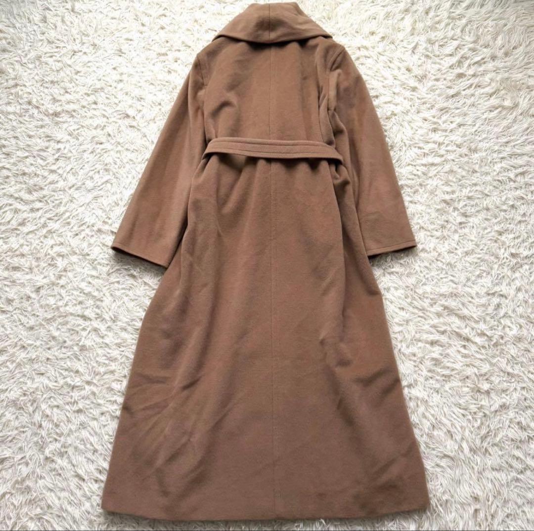 極美品 Max Mara ピュアウール リアルト ロングコート キャメル ベルト