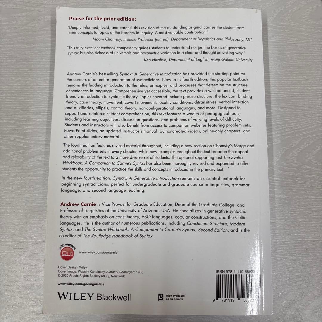 語学・辞書・学習参考書 Syntax: A Generative Introduction