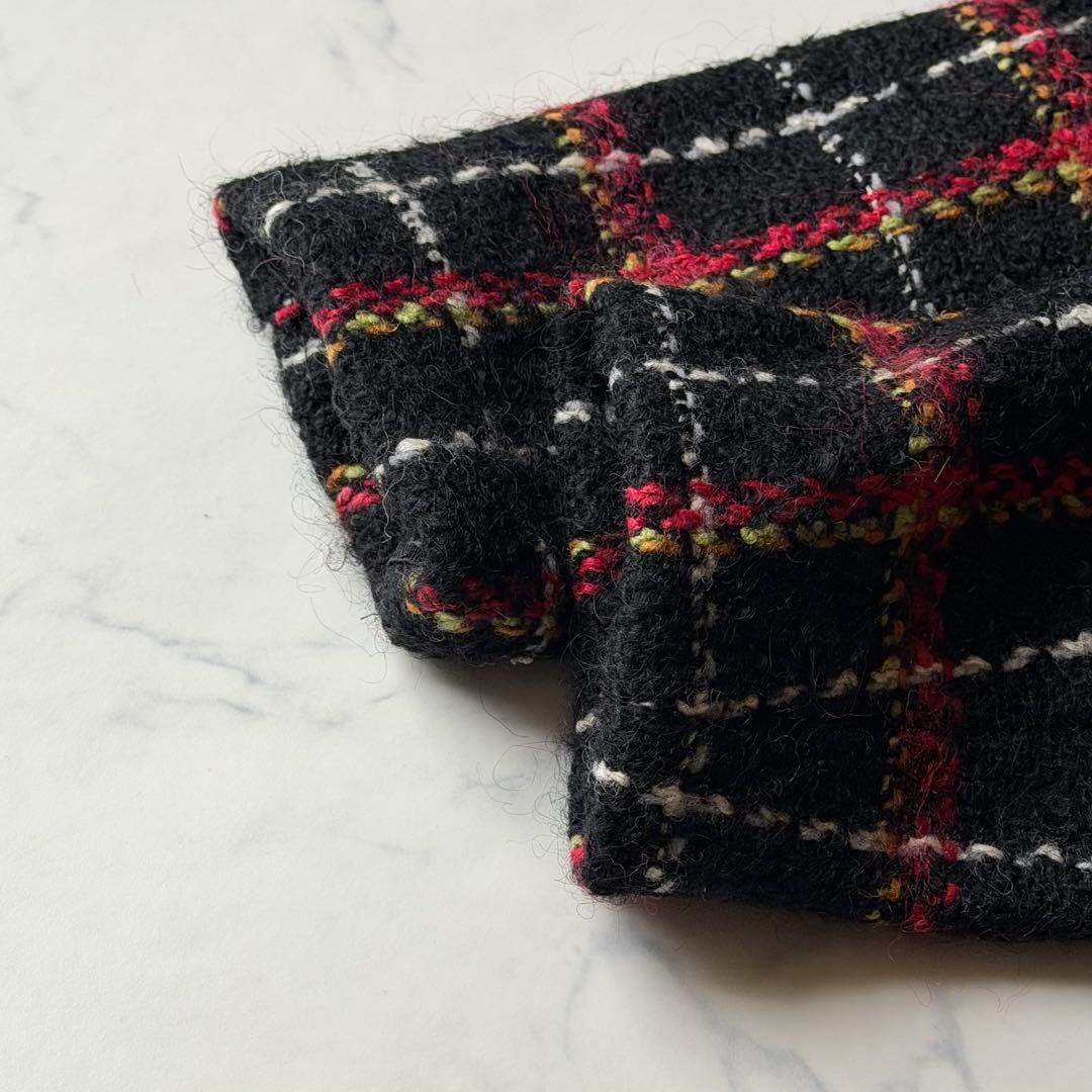 【希少】 アニエスベー フランス製 ウールジャケットコート ツイード チェック柄